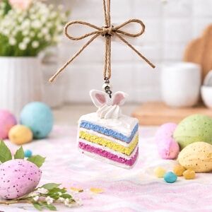 Easter Bunny Rainbow Cake Ornament, Easter Basket Gift, Easter Bunny Decor